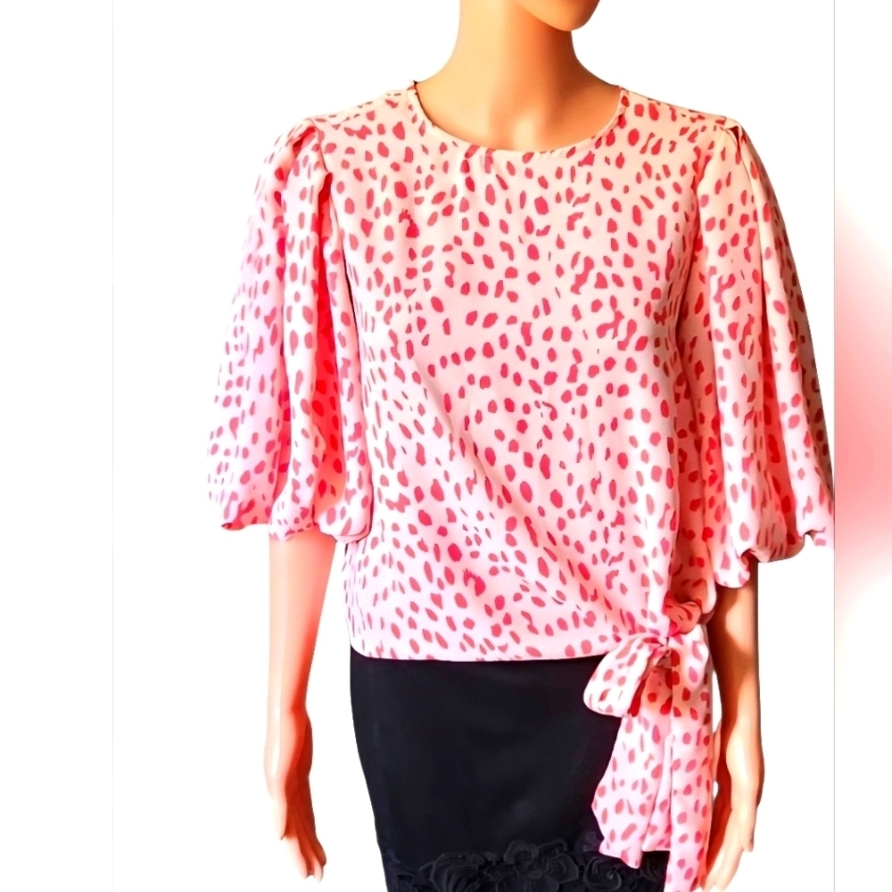 Stylish Pink Patterned Women's Top - Picture 5 of 6
